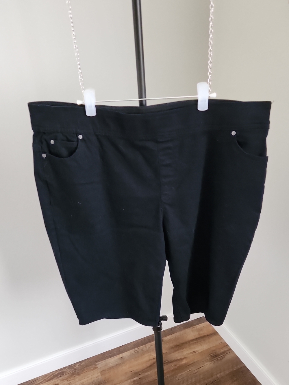 Kim Rogers Black Women's Stretch Pull-On Shorts 16W